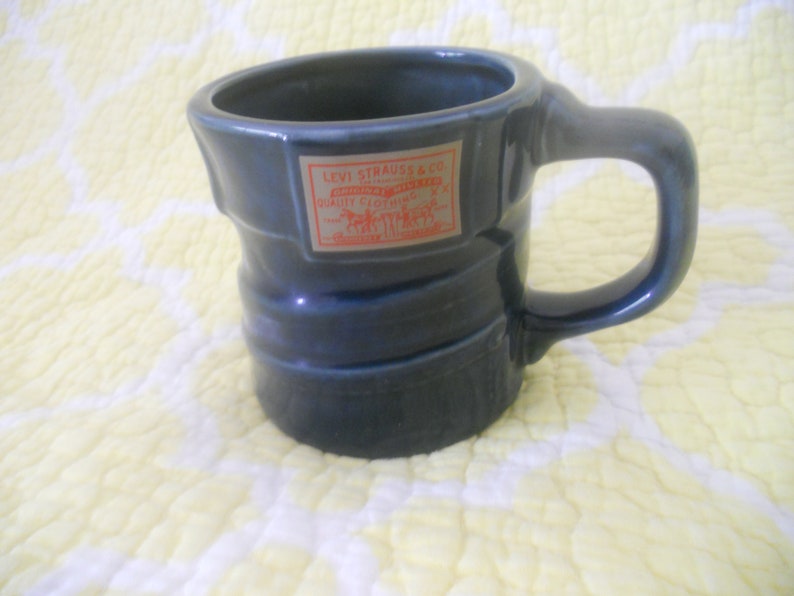 Levi's Logo Coffee Tea Mug.Rare  Blue Ceramic Cup Levi image 0