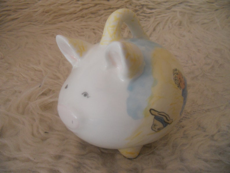 Vintage Piggy Bank Express.Hand Painted Porcelain Money Bank. image 0