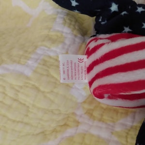 Ty Beanie Baby Spangle Pink Face Bear June 14 1999 Retired with Tag Error.4th July Patriotic Gift. image 8