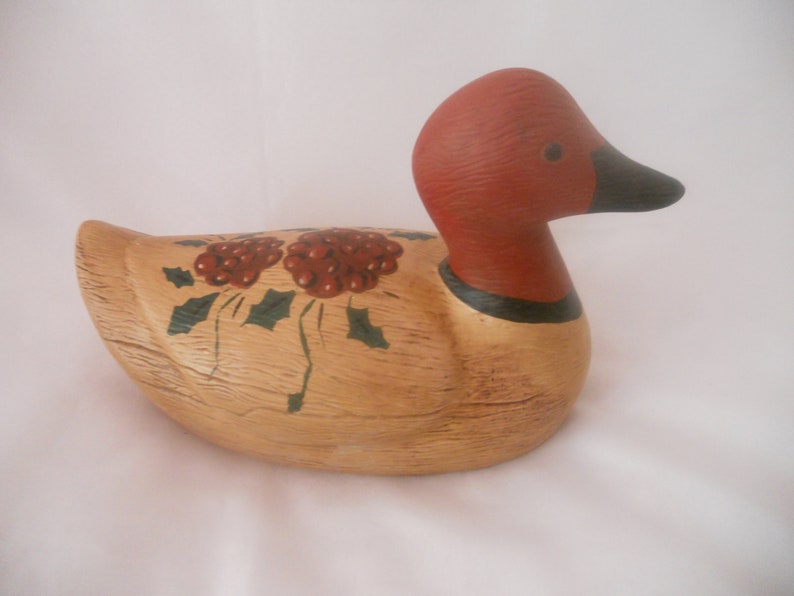 Vintage Ceramic Duck Figurine.Big 11''long Mallard image 0