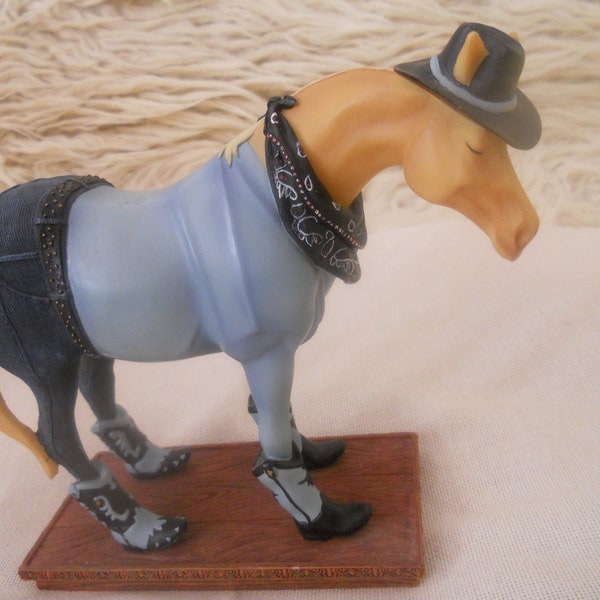 The Trail of Painted Ponies Boot Scootin' Horsey 2E Retired Pony Figurine. Collectible Sculpture. Birthday Gift for him.