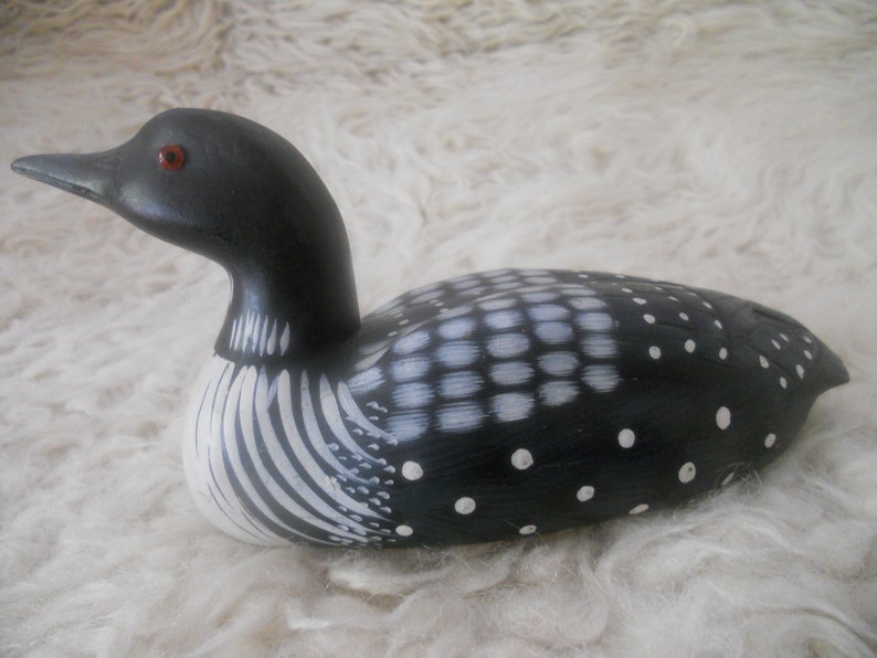 Vintage Wooden Duck Decoy Figurine.Wood Collectible Duck image 0