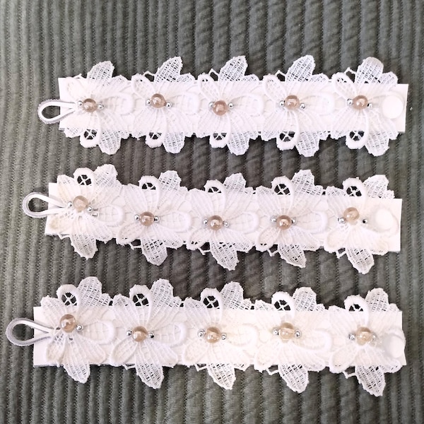 Genuine Leather Beaded Bracelet Set of 3. Lace on Leather Cuff Bracelet. Gift for her, bride, bridesmaid. Graduation gift.