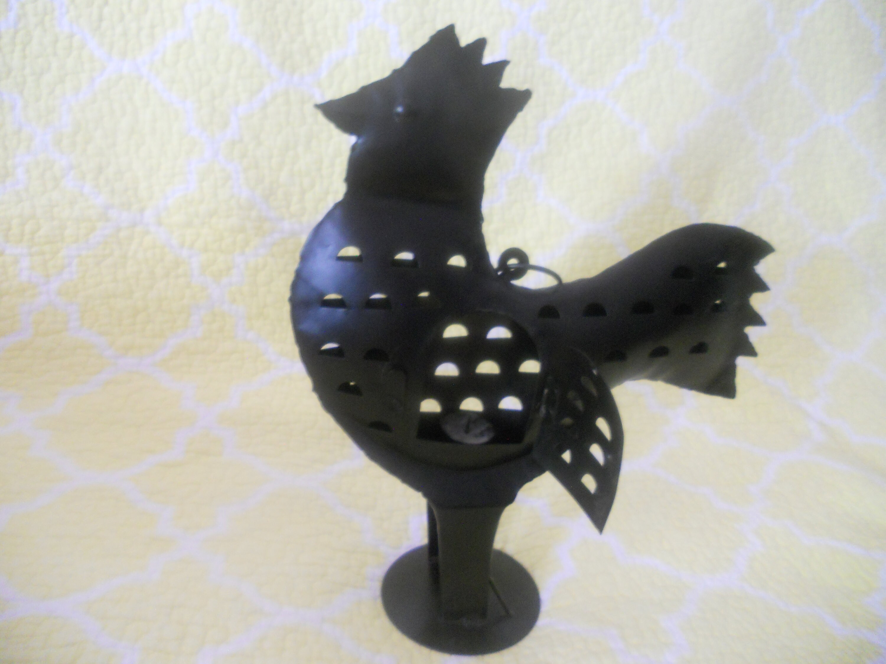 Black Metal Rooster Candle Holder.Big 14.75''Tall Etsy