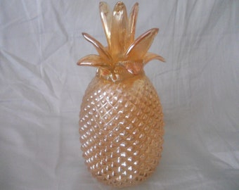 Vintage Glass Pineapple Figurine. Big 12 inches Tall Pineapple Glass Sculpture. Home Decor. Housewarming Gift.