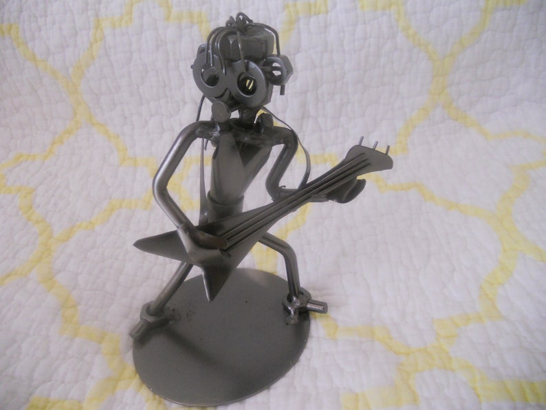 Nuts and Bolts Metal Sculpture Rock Guitarist.Handmade Metal image 0