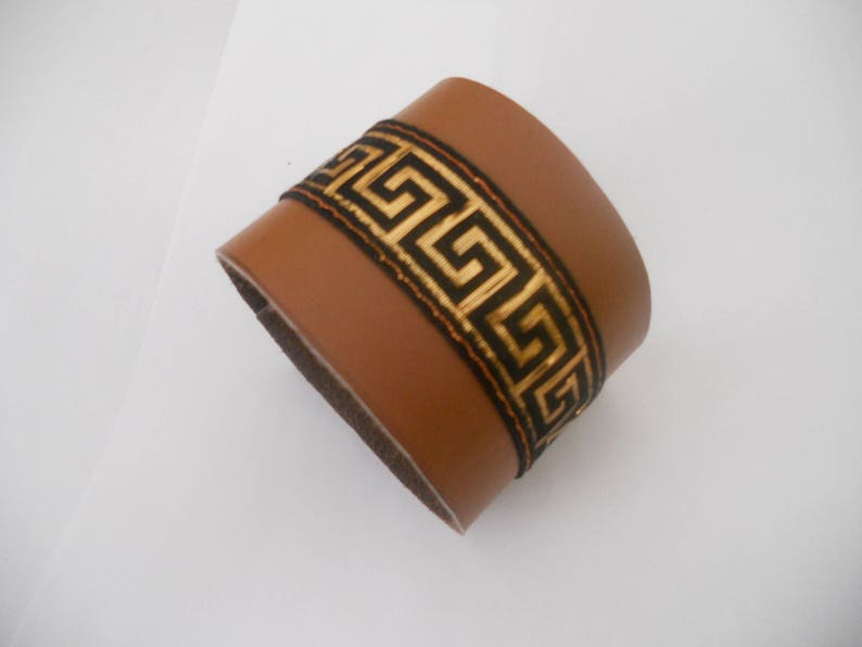 Genuine Leather Cuff Bracelet.Brown Women's Boho image 0