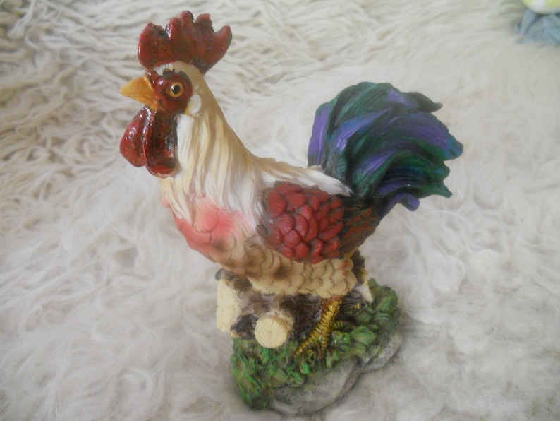 K's Collection Rooster Figurine.Chicken Resin Statue. Bird image 0