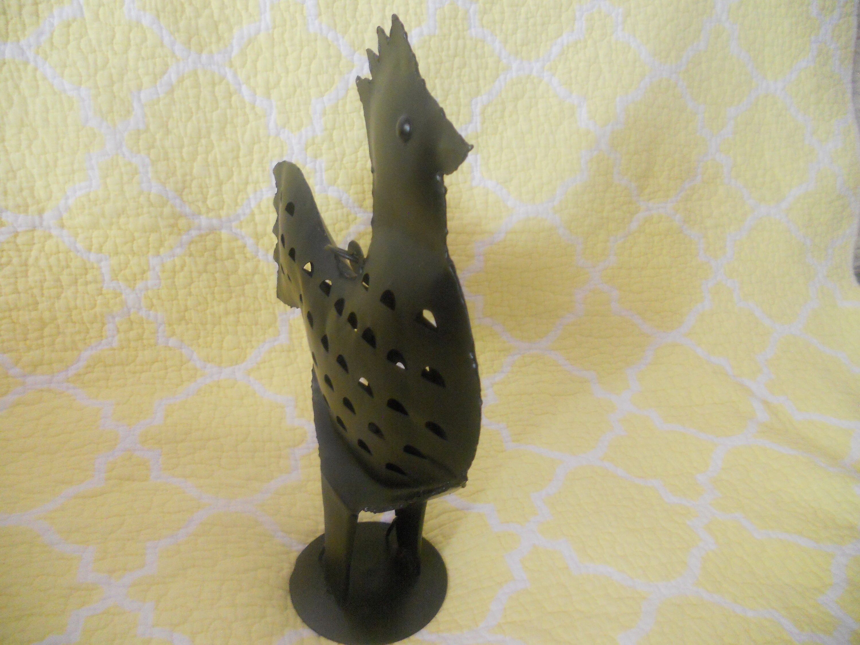 Black Metal Rooster Candle Holder.Big 14.75''Tall Etsy