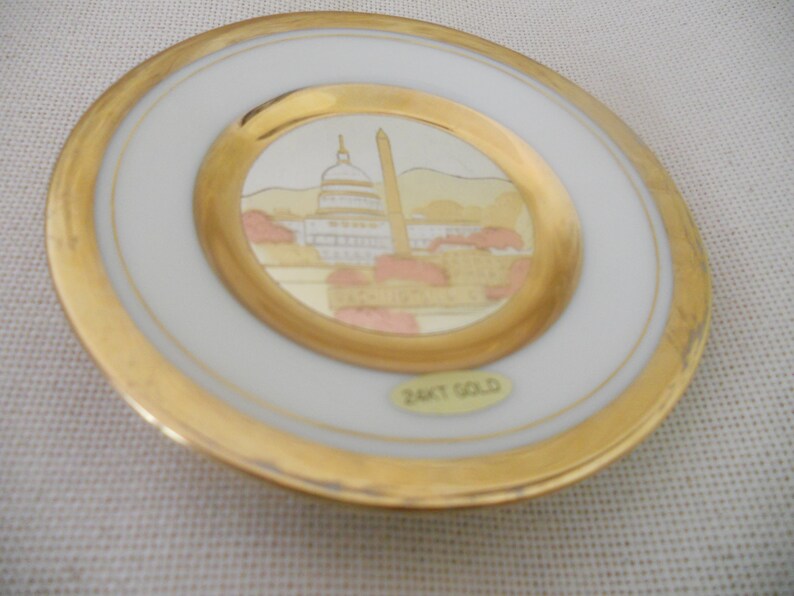 Chokin 24 kt Gold Plate Washington DC. Gold trimmed plate.Home image 0