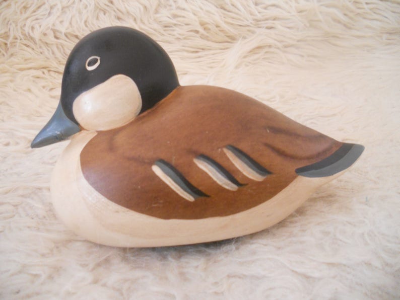 Vintage Ceramic Baby Duck Decoy.Hand Painted Duck image 0