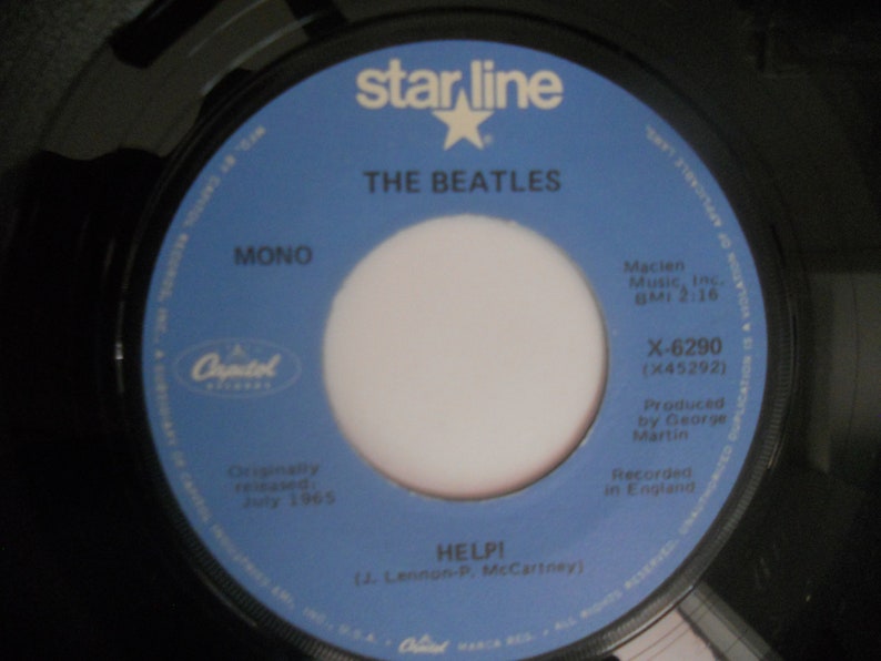 The Beatles Help/ I'm Down 45 Vinyl Record. Capitol image 0