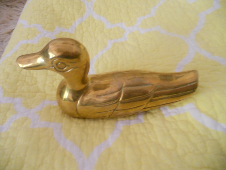 Vintage Brass Duck Figurine.brass Decor Paperweight.animal Etsy