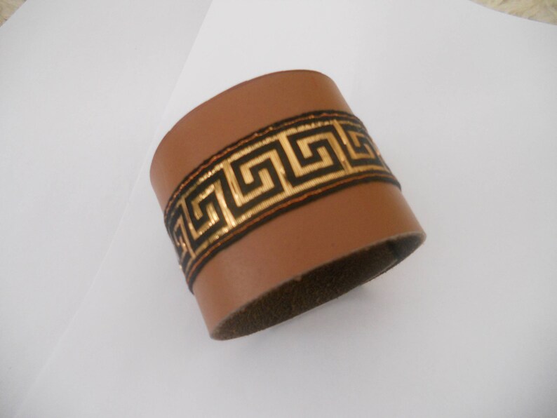 Genuine Leather Cuff Bracelet.Brown Women's Boho image 0