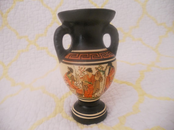 Ancient Greek Amphora Replica Hand Painted Ceramic Vase Hand Etsy