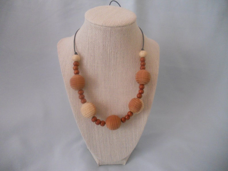 Exotic Aromatic Cedar Wood Necklace. Bohemian Handcrafted image 0