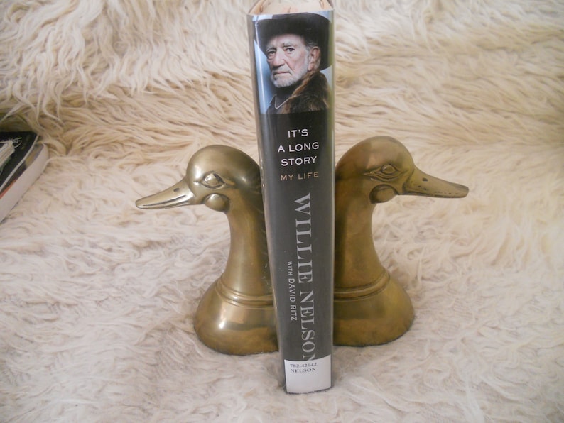 Vintage Leonard Brass Duck Book Ends.Pair of Solid Brass Book image 0