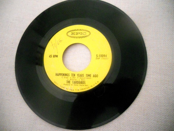 The Yardbirds- Happenings Ten Years Time Ago 7" 45 vinyl 1966 Epic Rock music. Vinyl record.Recorded Music. Gift for a classic rock fan'