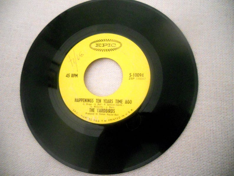The Yardbirds- Happenings Ten Years Time Ago 7" 45 vinyl 1966 Epic Rock music. Vinyl record.Recorded Music. Gift for a classic rock fan' image 1