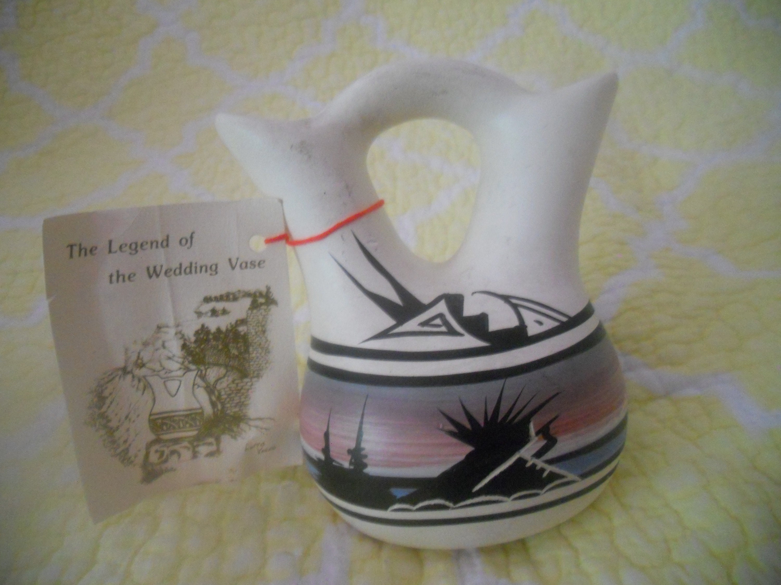Native American Wedding Vase. Signed by the Author Navajo Pottery With