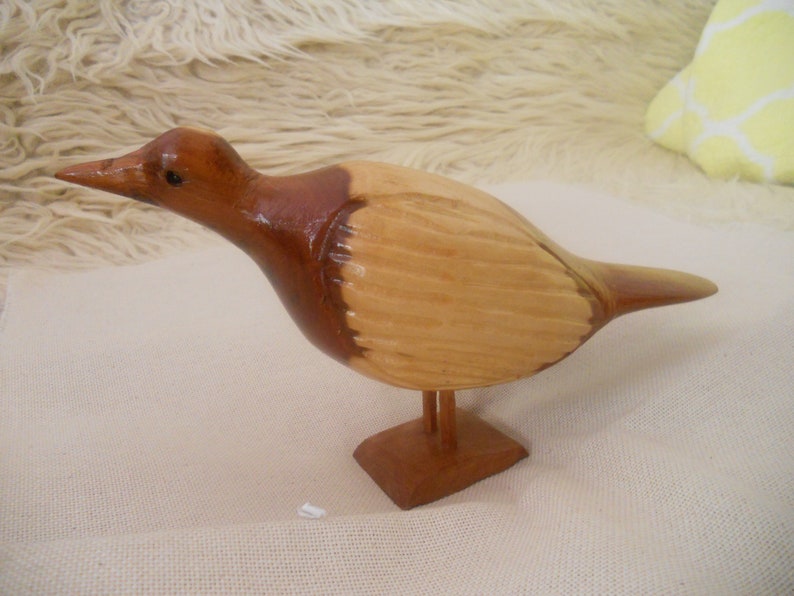 Vintage Woodpecker Bird Figurine.Wooden Bird Sculpture. Wooden image 0