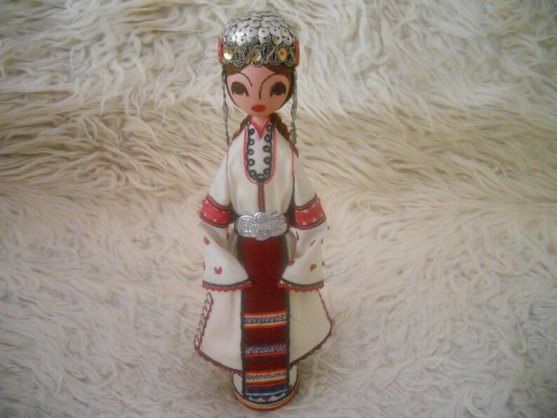 Ethnic Folk Art European Doll. Traditional Handcrafted image 0