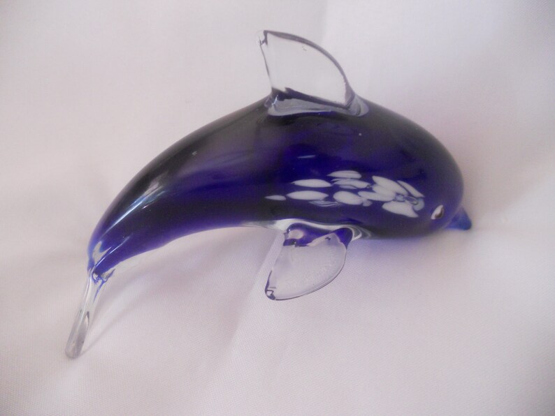 Vintage Glass Dolphin Figurine. Murano Style Glass Sculpture. Etsy