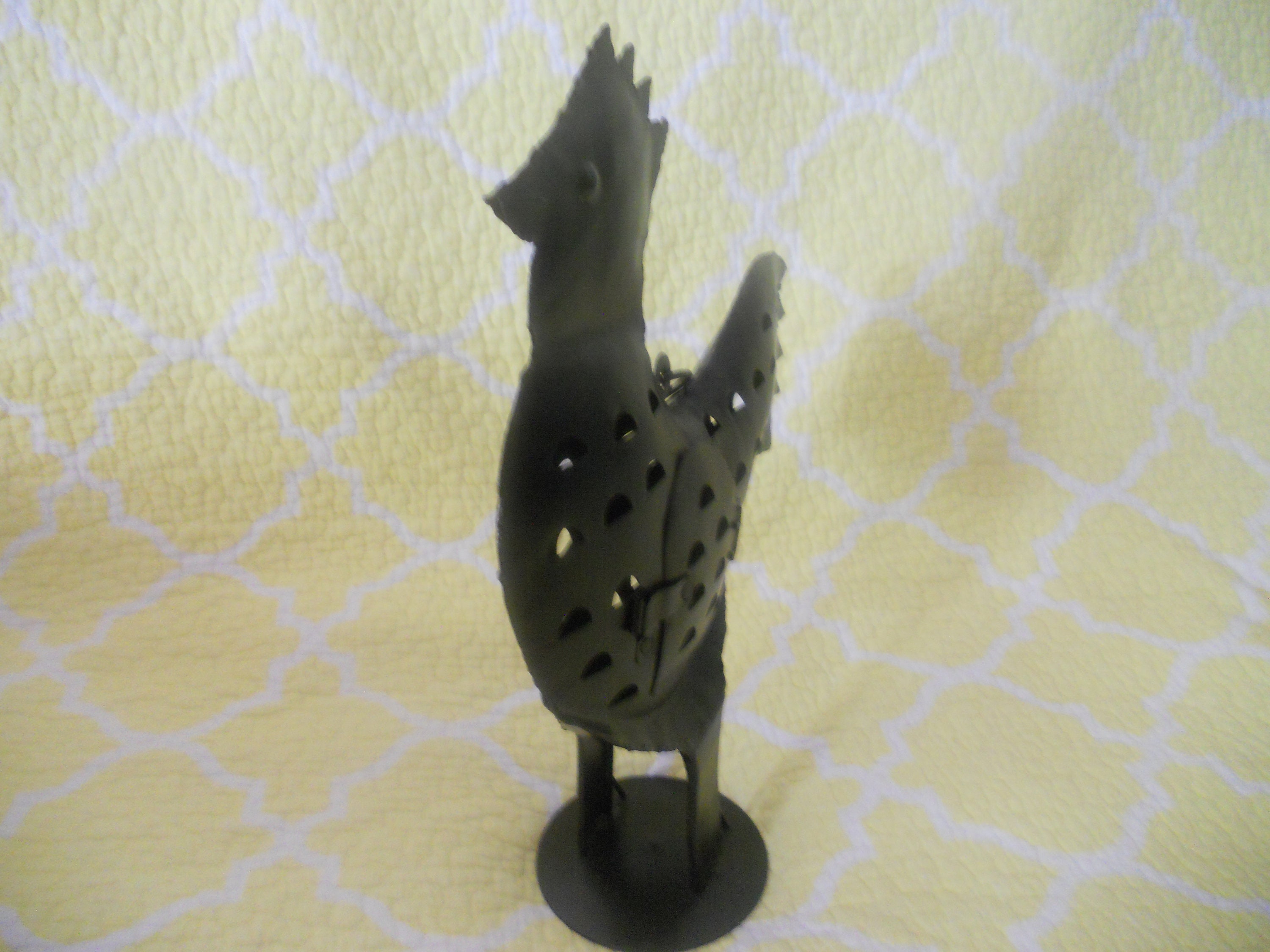 Black Metal Rooster Candle Holder.Big 14.75''Tall Etsy.de