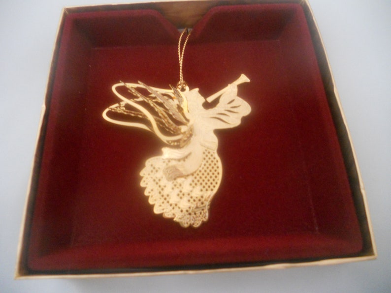 Baldwin Heralding Angel 24 kt. Gold Finished Brass. Christmas image 0