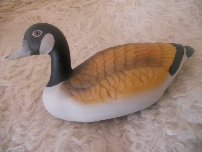 Vintage Ceramic Duck Figurine.9''long Mallard Duck image 0