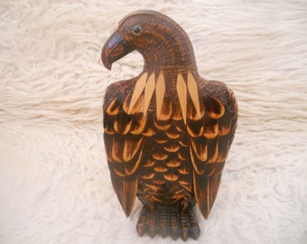 Vintage Wicker Eagle Figurine. Wooven Eagle Bird Sculpture. Home Office Man Cave Decor. RARE FIND.