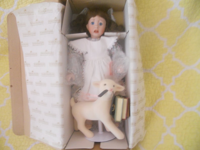 Vintage Mary Had a Little Lamb 1994 Porcelain Doll.Ashton image 0