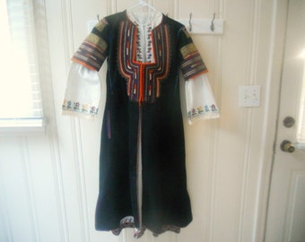 Authentic Old Bulgarian Folk Costume. Vintage Bulgarian Folk Women's costume from the Kiustendil Region Second Half of 20th century. RARE.