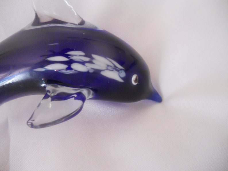 Vintage Glass Dolphin Figurine. Murano Style Glass Sculpture. Etsy