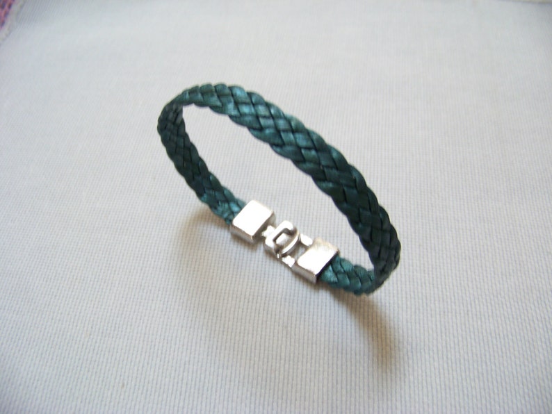 Genuine Leather Cord Bracelet with a Silver Plated Closure. image 0