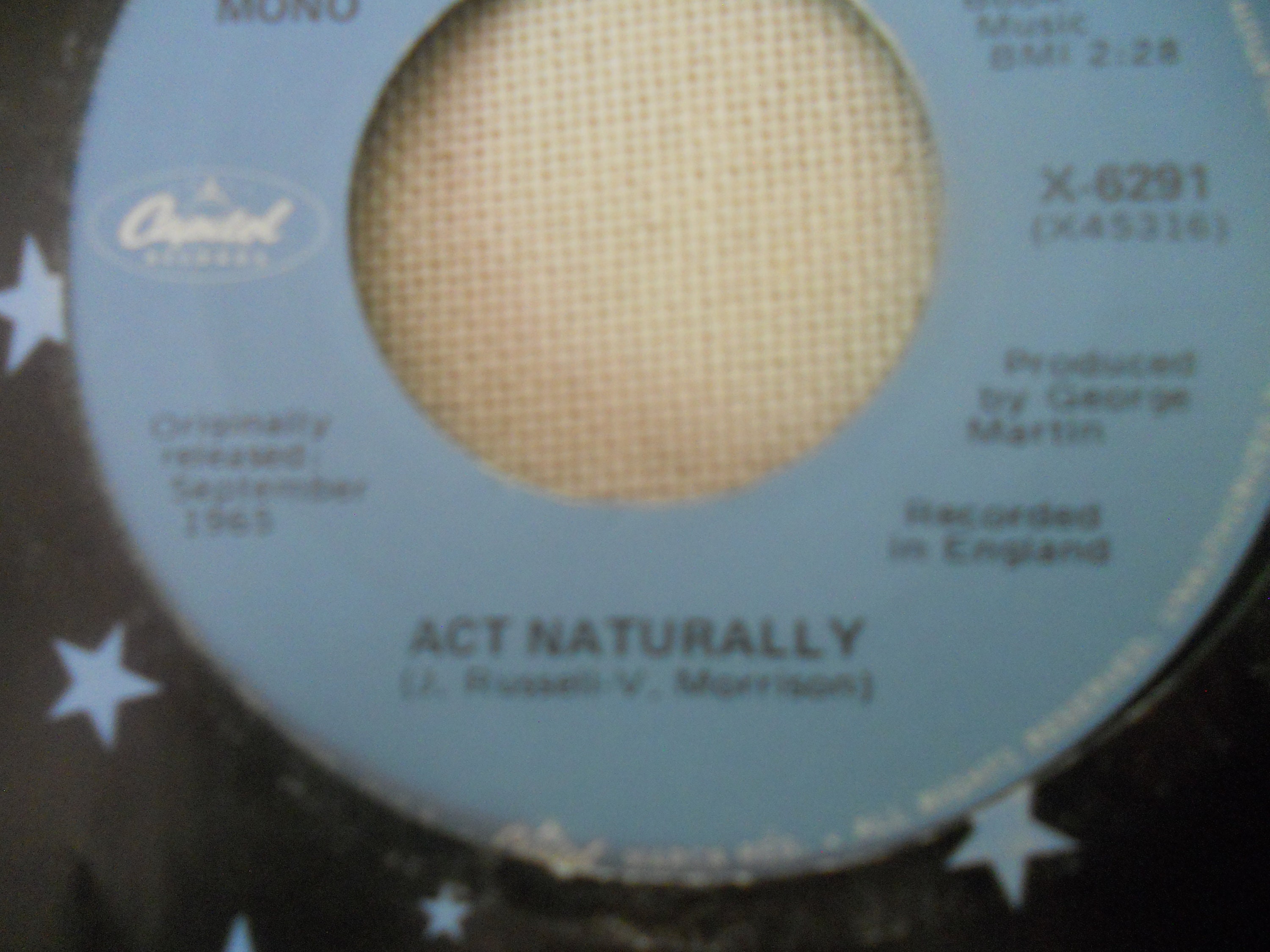 The Beatles Yesterday/ Act Naturally 45 RPM Vinyl Record Starline X