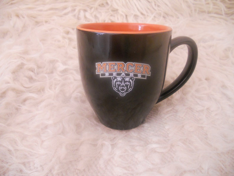 Mercer Bears Logo Collectible Mug. Rare  Black  Ceramic Coffee image 0