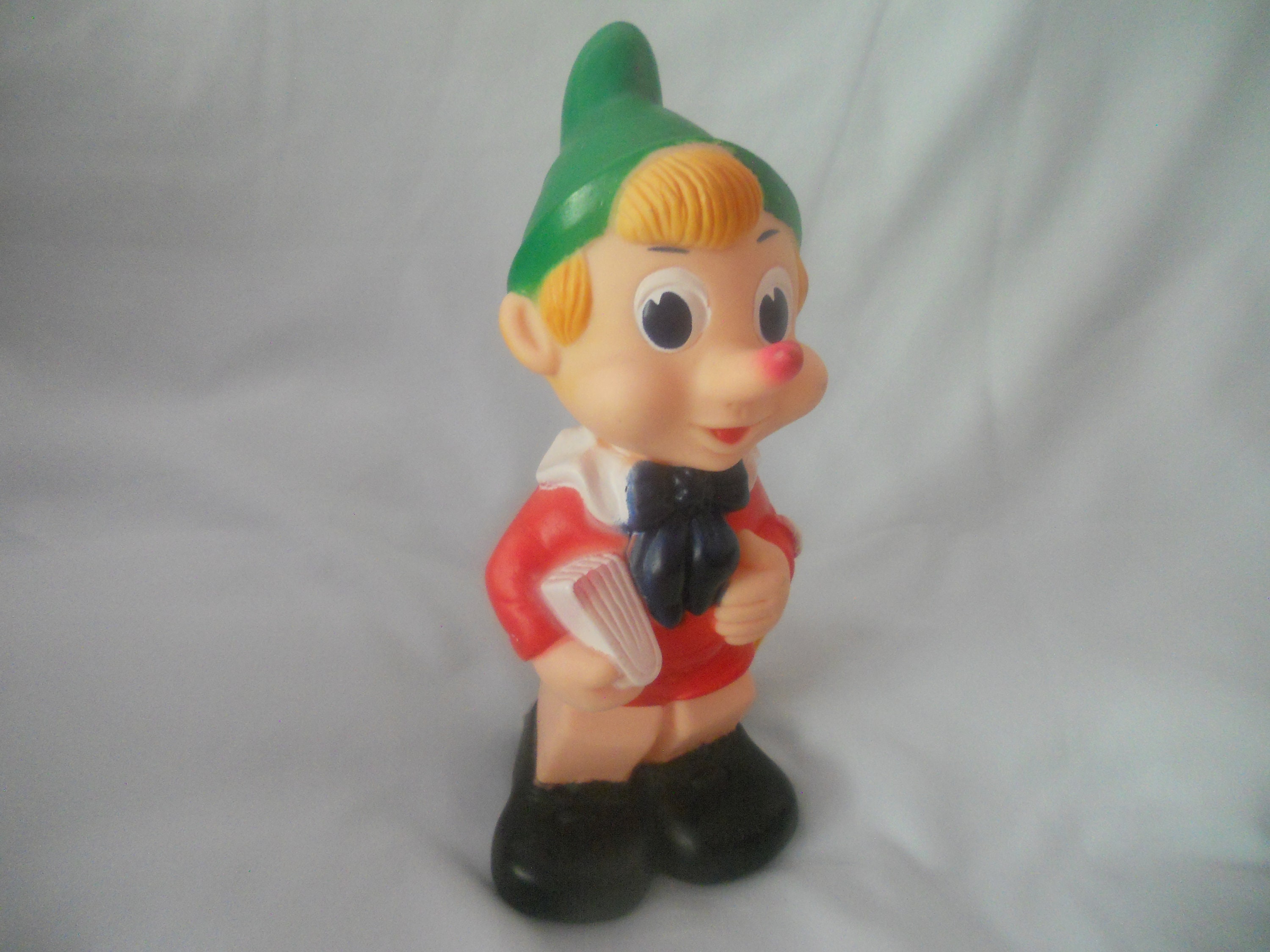 Vintage Pinocchio Rubber Toy. Collectible Figurine. Kid's Gift