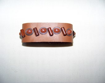 Bohemian Genuine Leather Cuff Bracelet. Beaded bracelet. Women's Girl's Handmade Bracelet..Gift for her, girlfriend, wife.