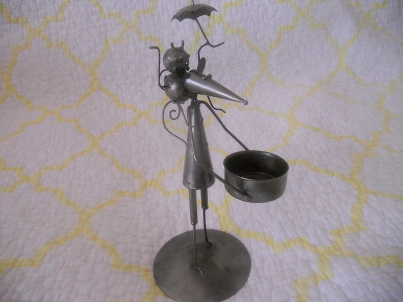 Mouse and Cat Metal Tealight Candle Holder.Metal Wire image 0