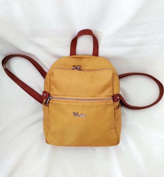 Valentina Leather Backpack. Vintage Women's Leather Bag. Women's Accessory. Made in Italy.