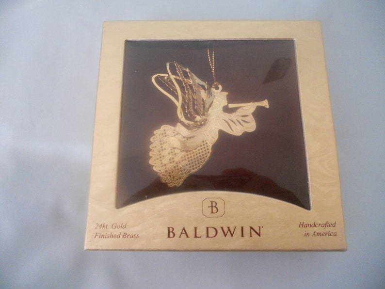 Baldwin Heralding Angel 24 kt. Gold Finished Brass. Christmas image 0