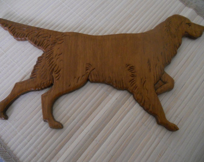 Vintage Wooden Dog Wall Hanging. Hand Carved Running Wooden Etsy