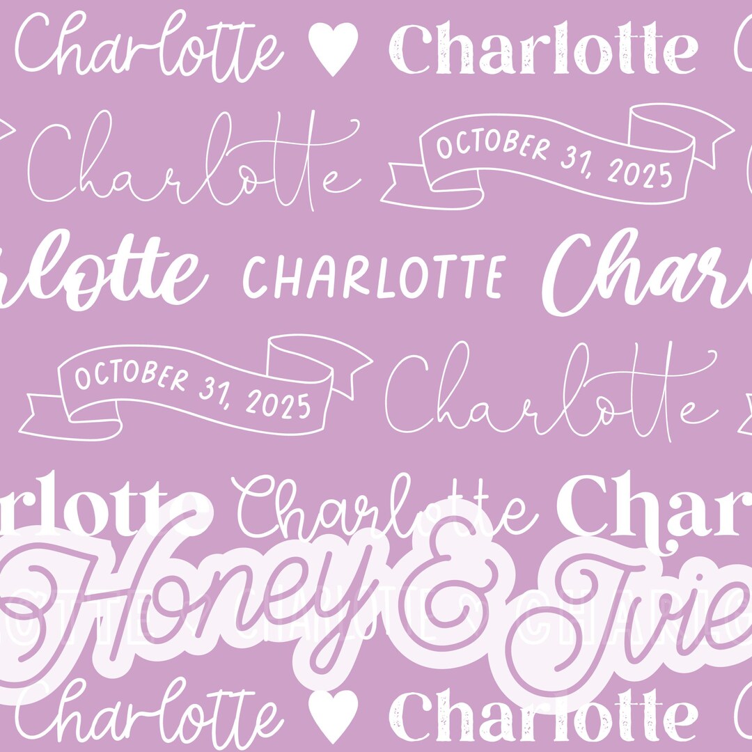 Xylee Seamless Name File: Girly Fonts + Birthdate. Personalized. Custom Name ...