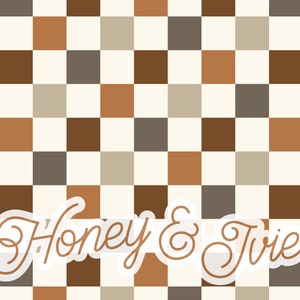 Checkerboard: Autumn Colors + Buff. Seamless File. Seamless Pattern. Check. Brown. Rust. Earth Tone. Check Seamless. Retro. Squares.