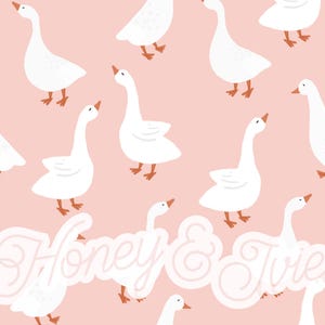 Oies roses. Fichier transparent. Modèle sans couture. Oie sans couture. Ferme sans couture. Rose transparente. Fille sans couture. Le printemps. Oies. Oies mignonnes.
