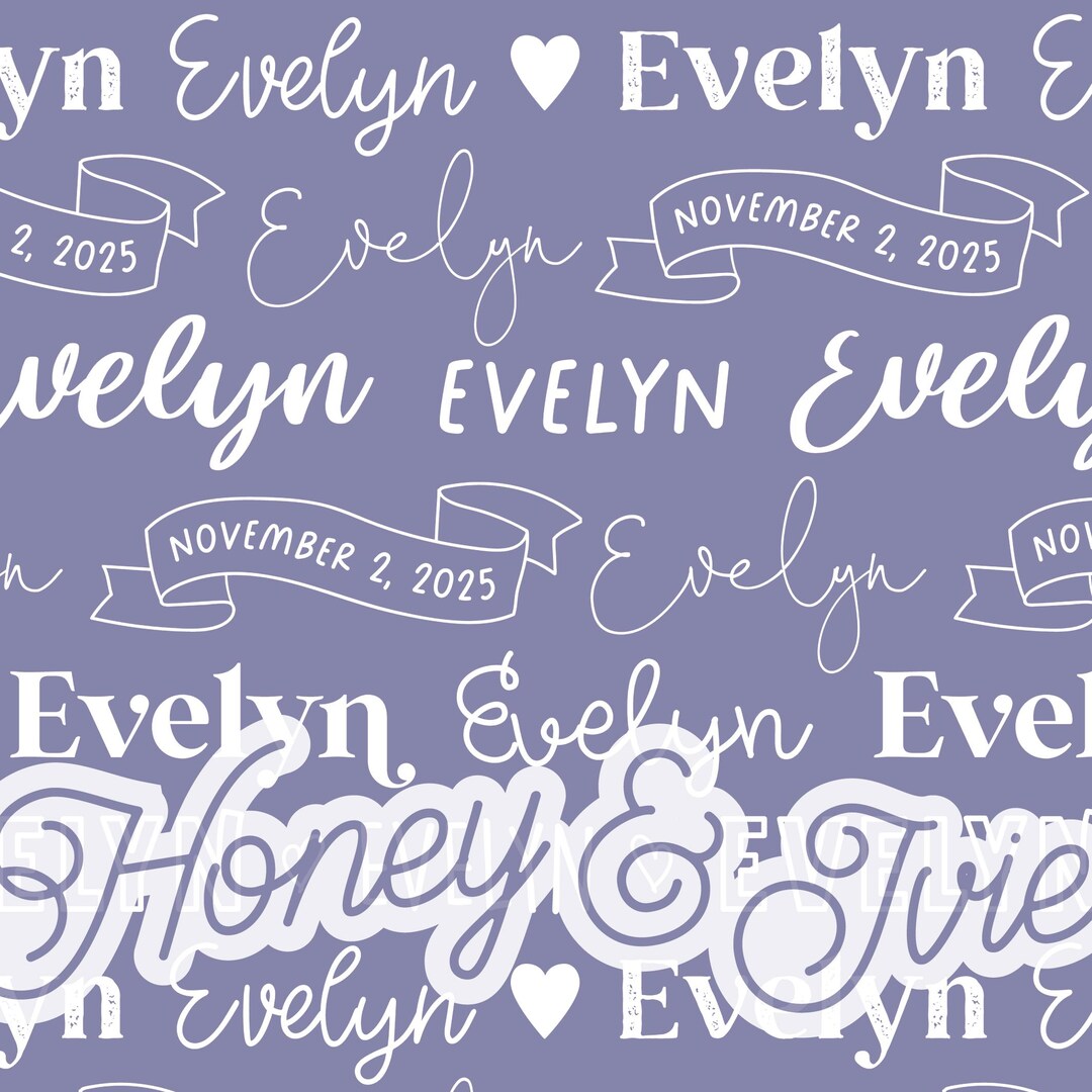 Xylee Seamless Name File: Girly Fonts + Birthdate. Personalized. Custom Name ...