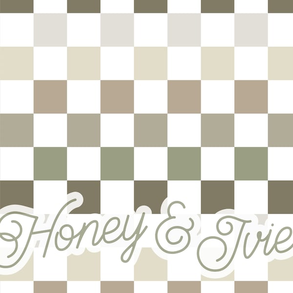 Checkerboard: Green + Sage + Taupe. Seamless File. Seamless Pattern. Check. Olive Green. Dark Green. Check Seamless. Retro. Squares.