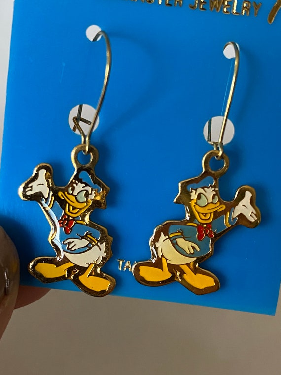 Vintage Donald Duck Earrings Disney Park 1986