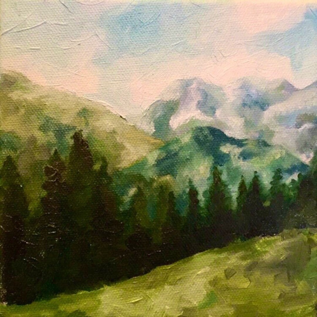Mountains Landscape // Oil Painting // Swiss Alps // Original - Etsy